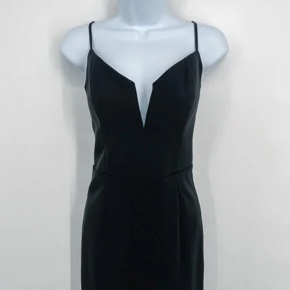 Revolve Bardot Kristen Flounce Peplum Bodycon Sleeveless Midi Dress Black 8 Med - Picture 6 of 12